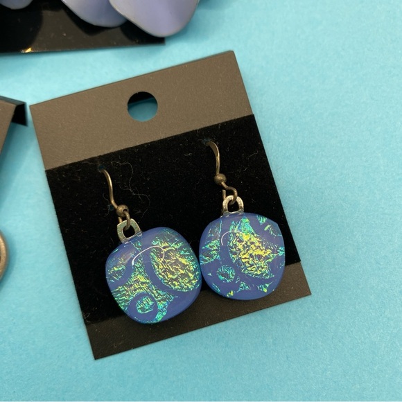 Silver Tone & Blue Dangle Earrings Bundle Of Three Pairs - Picture 3 of 5